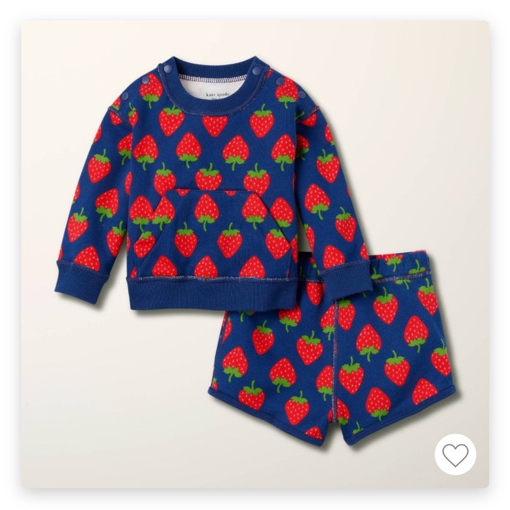 Target x Kate Spade Baby Strawberry Matching Top and Short 3pcs Set